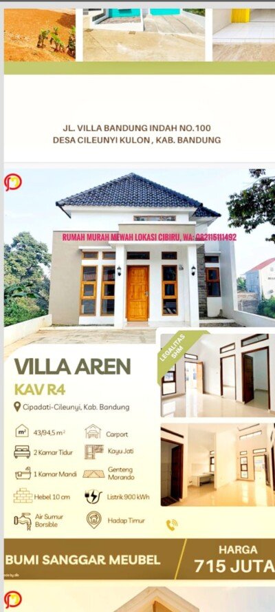 JUAL MURAH RUMAH. LOLASI JLN CIPADATI CINUNUK.